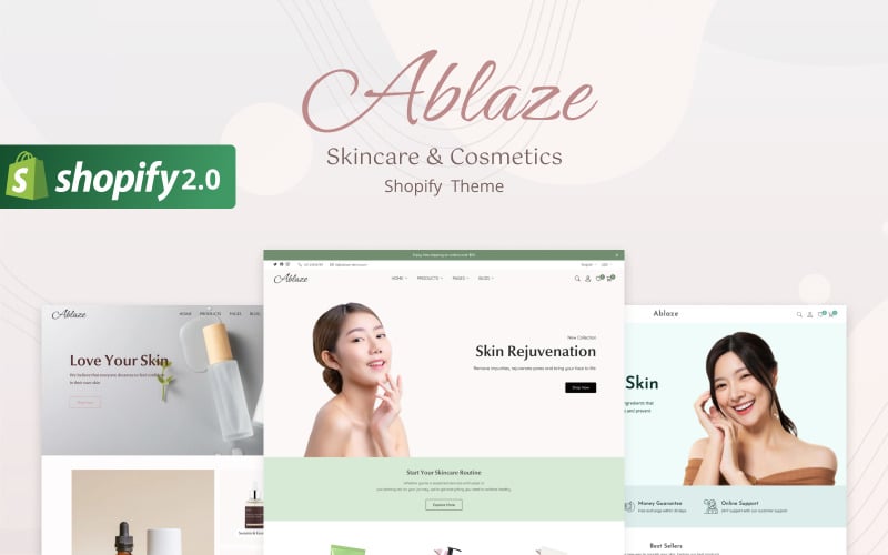Ablaze - 护肤品和化妆品 Shopify 主题 #332137