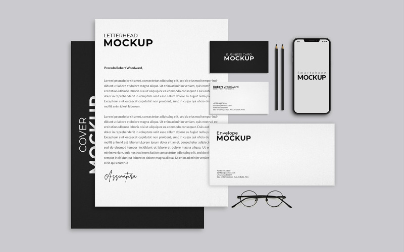 8 Mockup de papelería y marca