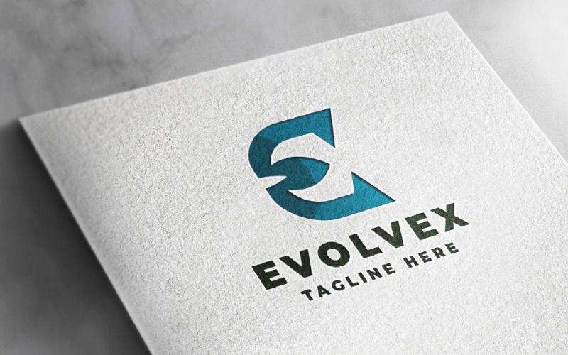 Modello di logo Evolvex lettera E Pro