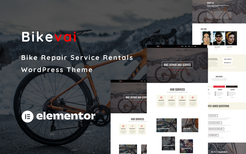 Bikevai - Bisiklet Tamir Hizmetleri Tek Sayfa WordPress Teması