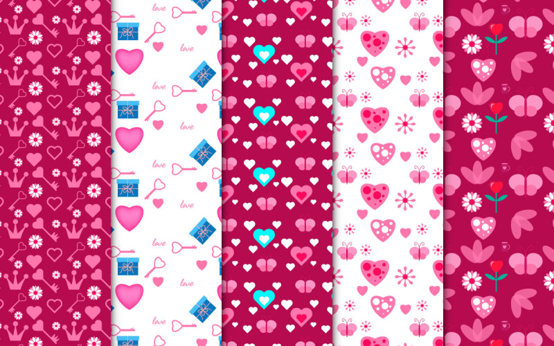 Collezione vettoriale modello di amore minimo