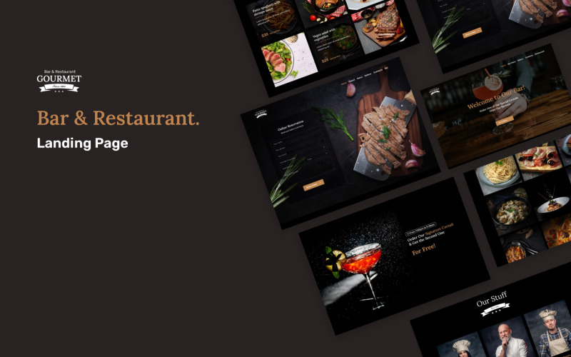 Gourmet Bar & Restaurant - Modèle de page de destination