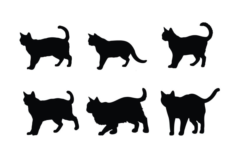 Katzen-Silhouette-Design-Sammlungsvektor