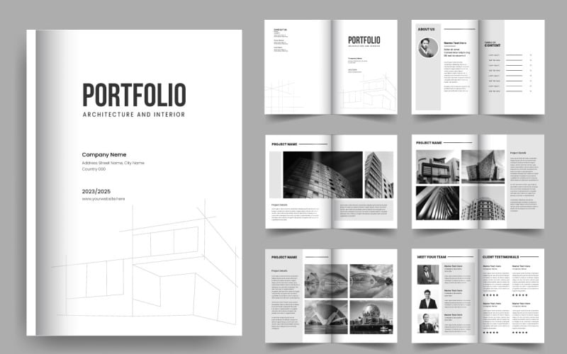 Architectuur portfolio interieur portfolio ontwerp portfolio sjabloonontwerp