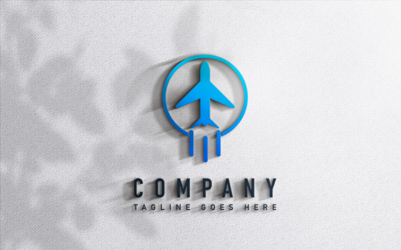 Logo-ontwerp voor vliegtuig en reisbureau
