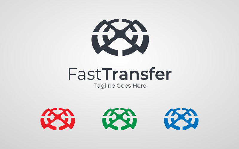 Modello di progettazione del logo della società di trasferimento rapido