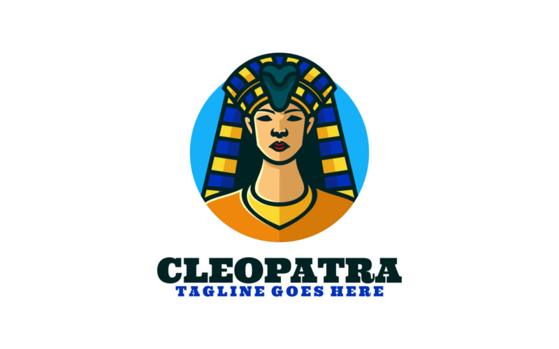 Style de logo de mascotte simple Cléopâtre