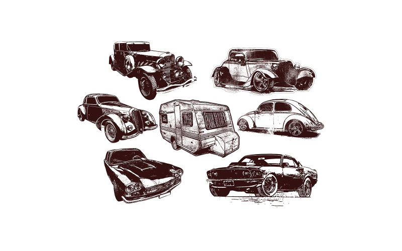 Voitures Set Illustration Vecteur