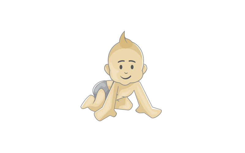 disegno del modello di logo di scansione del bambino