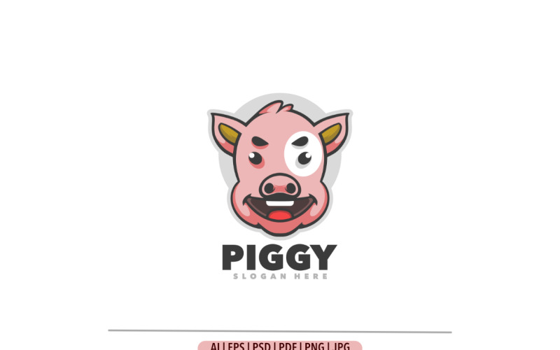 Création de logo de dessin animé tête de cochon