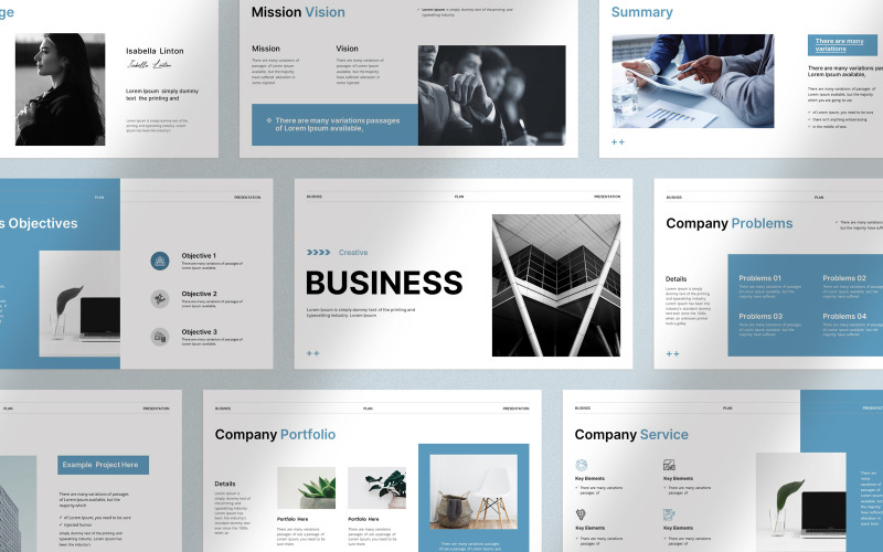 Das Layout der Businessplan-Präsentationsvorlage