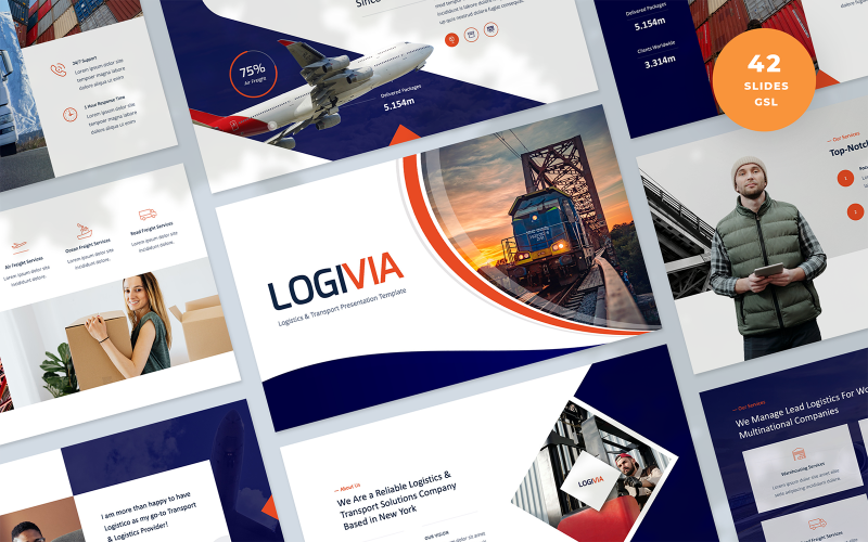 Logivia – Logisztika és szállítás Google Slides sablon