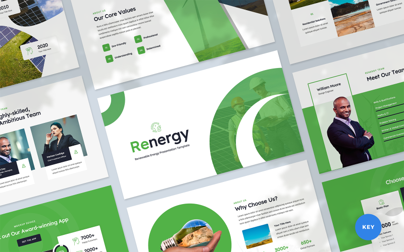 Renergy - Keynote-sjabloon voor presentatie van hernieuwbare energie