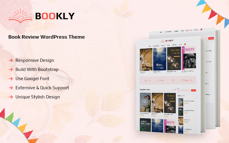 Bookly — motyw WordPress z recenzją książek
