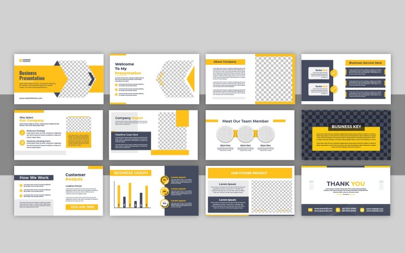 Design-Layout für moderne Geschäftspräsentationsvorlagen