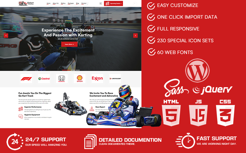 Gokart - motyw WordPress klubu kartingowego