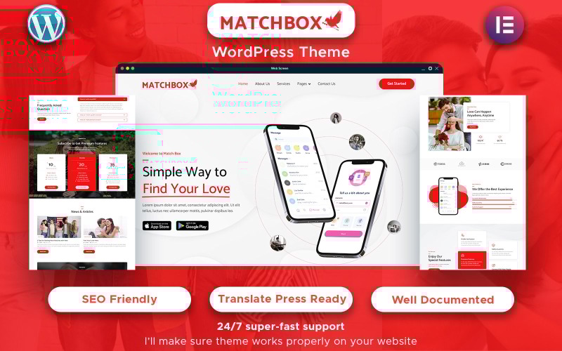 Match Box - Application mobile de rencontre en ligne WordPress