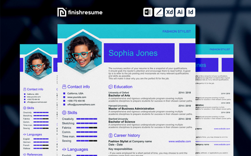 Modèle de CV de styliste de mode | Terminer le CV
