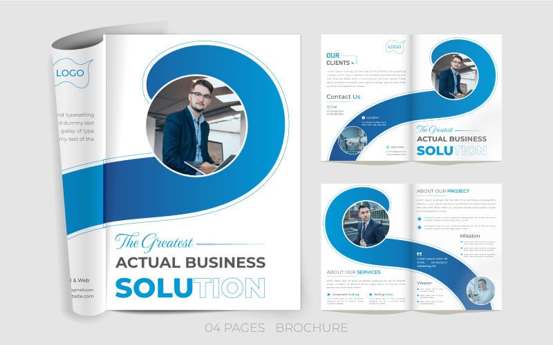 Modern Business Corporate Bi Fold Brochure Design Template