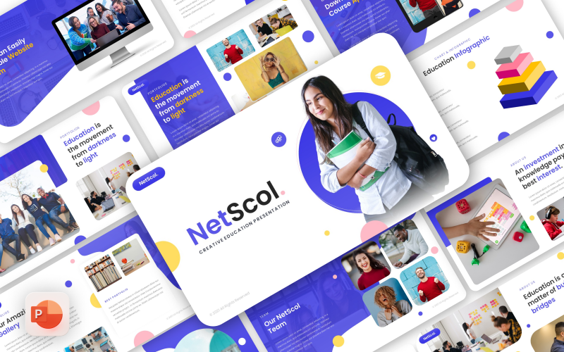 NetScol - Modello di PowerPoint per l'educazione creativa