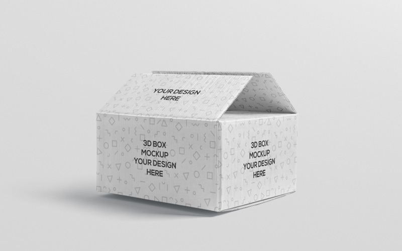 Rectangle Cardboard Packaging Box Mockup TemplateMonster