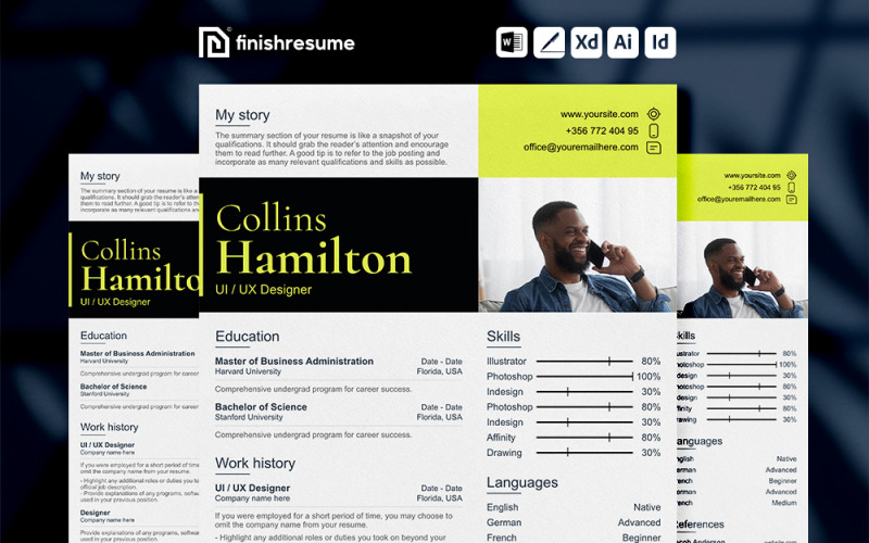 Szablon CV projektanta UI / UX | Zakończ CV