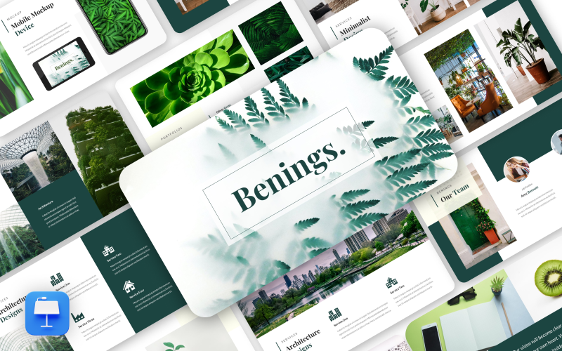 Benings — минималистичный шаблон бизнес-презентации