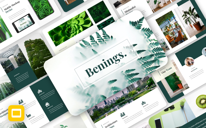 Benings - Modèle de diapositives Google d'entreprise minimaliste