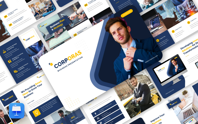 Corporas - Keynote-sjabloon voor bedrijven en bedrijven