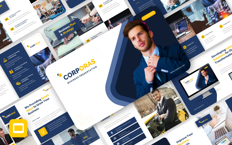 Corporas - Plantilla de diapositivas de Google corporativas y comerciales