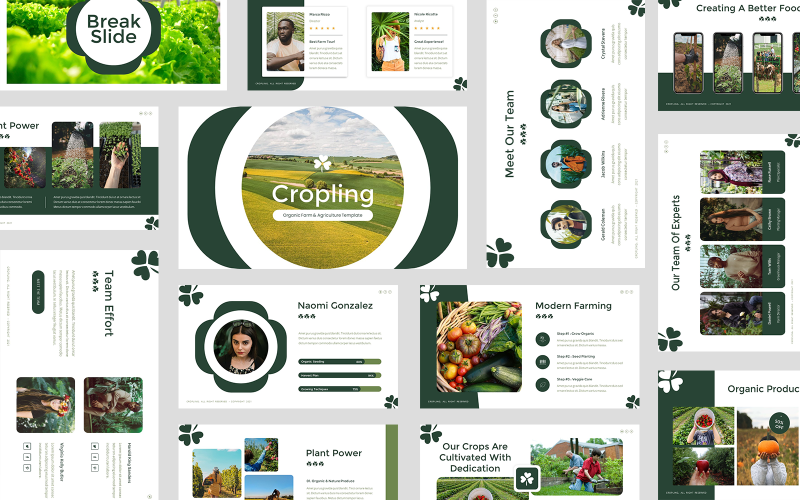 Cropling - Organik Tarım ve Tarım Google Slaytlar Şablonu