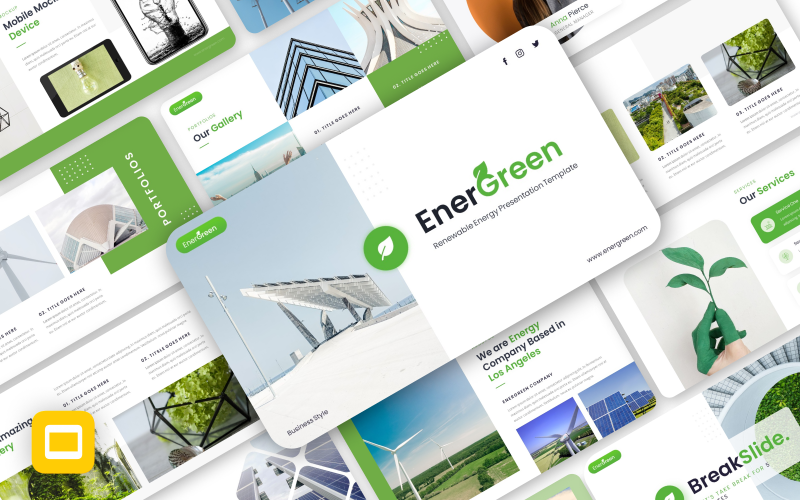 Energreen – Modèle de diapositives Google sur les énergies renouvelables
