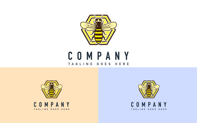 GRATIS - Bee Logo Design Mall. Honey Bee Logotyp