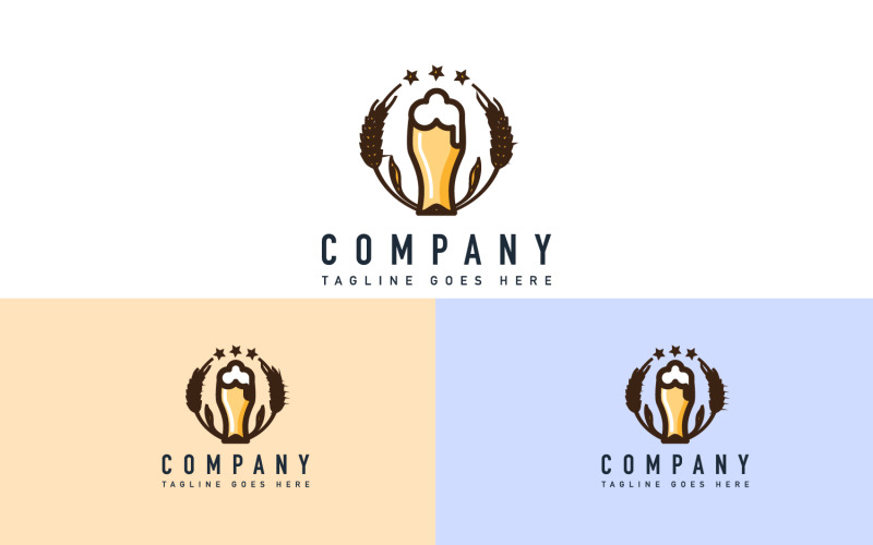 GRATIS glas bier Logo ontwerpsjabloon
