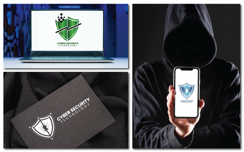Modello di logo di sicurezza informatica