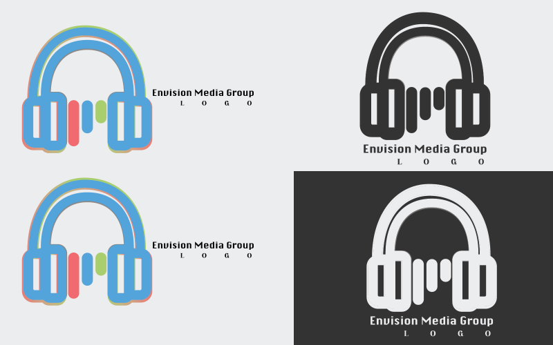 Modelo de logotipo do Envision Media Group para todos os parceiros de mídia