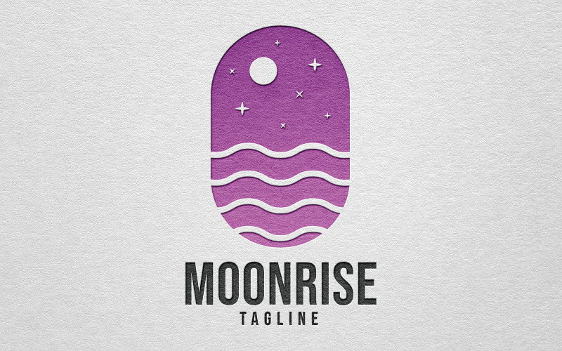 Шаблон оформлення сучасного логотипу Moonrise