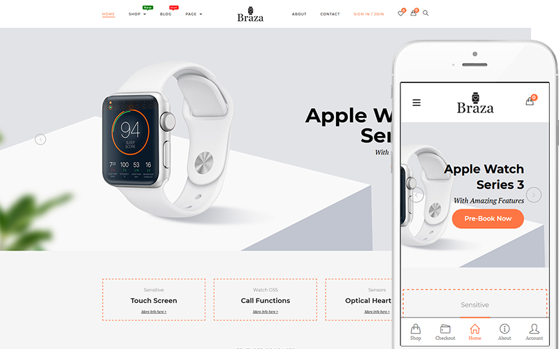 Braza - WooCommerce-thema voor smartwatches