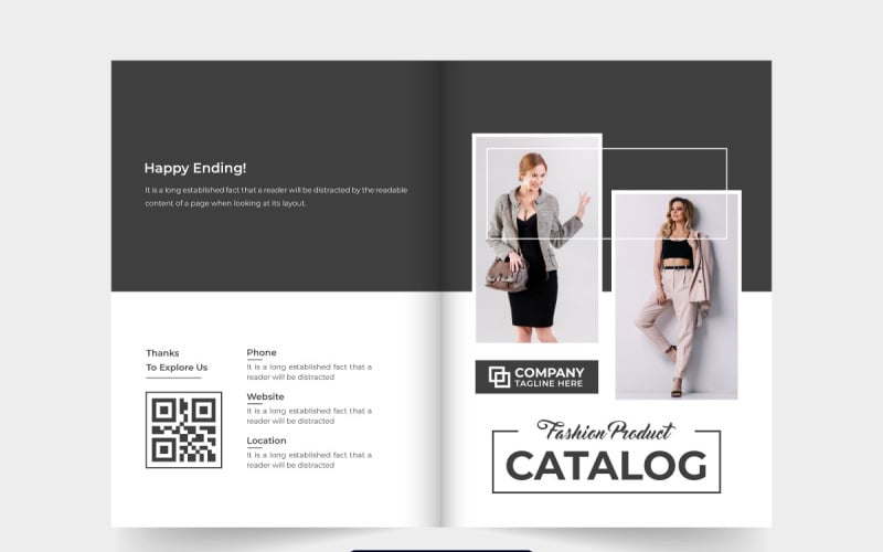 Diseño de portada de catálogo de productos de empresa.