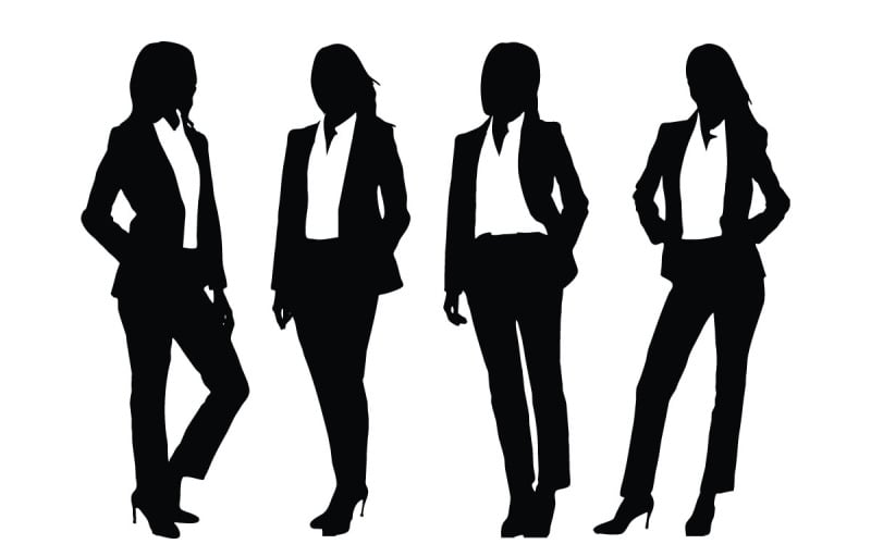 Elegante set di silhouette modello femminile