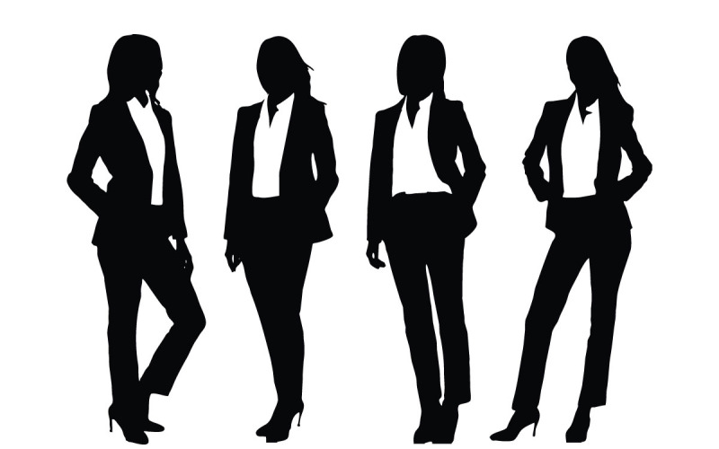Ensemble de silhouette de modèle féminin élégant