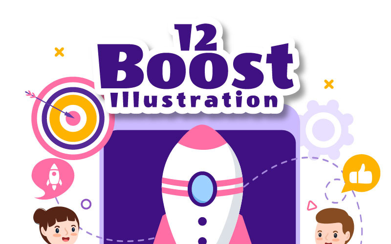 12 Illustration vectorielle de Business Boost