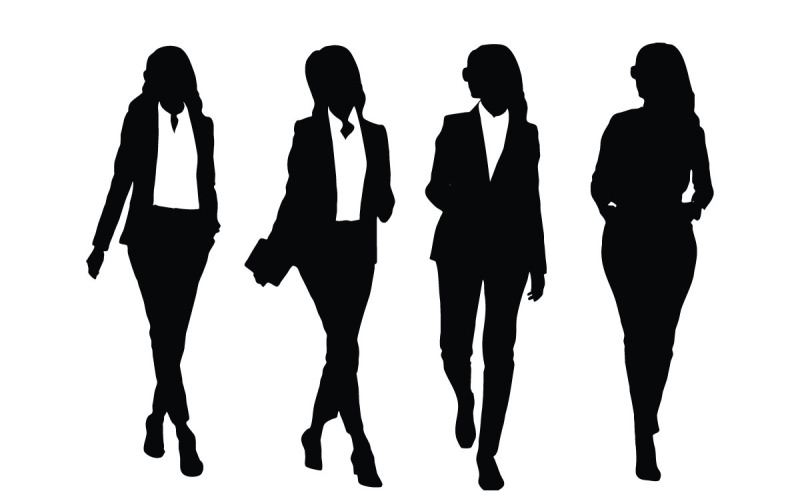 Modèles féminins portant la silhouette de costumes