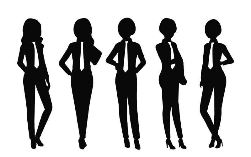 Silhouette di donne d'affari e dipendenti