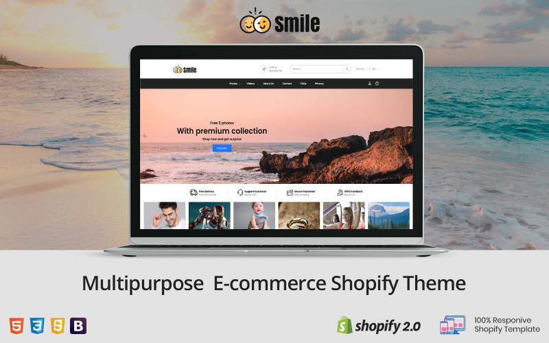 Smile Video Photography – Shopify 2.0 Theme für den digitalen Katalogdruck