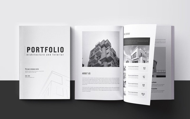 Architektur- und Innenportfolio-Layout