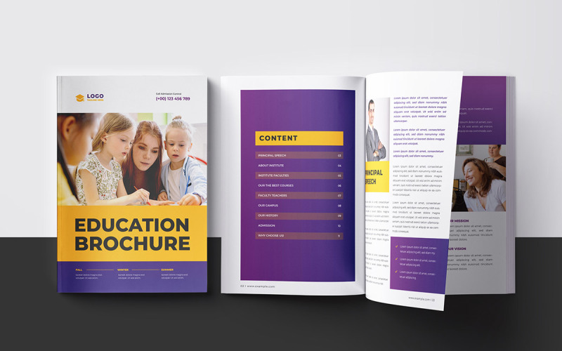Conception de modèle de brochure d'éducation