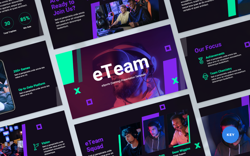 eTeam – Keynote-Vorlage für eSports (Gaming)-Präsentation