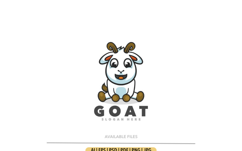 Geit kleine cartoon mascotte ontwerp