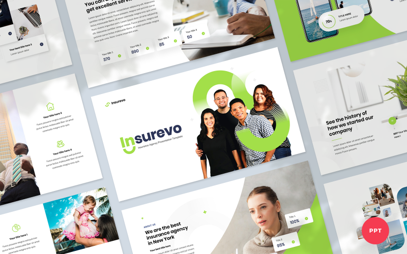 Insurevo - Modèle PowerPoint de présentation de l'agence d'assurance